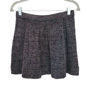 Madewell Womens Tweed Mini Skirt Womens Size 2 Black/Red Cotton Blend